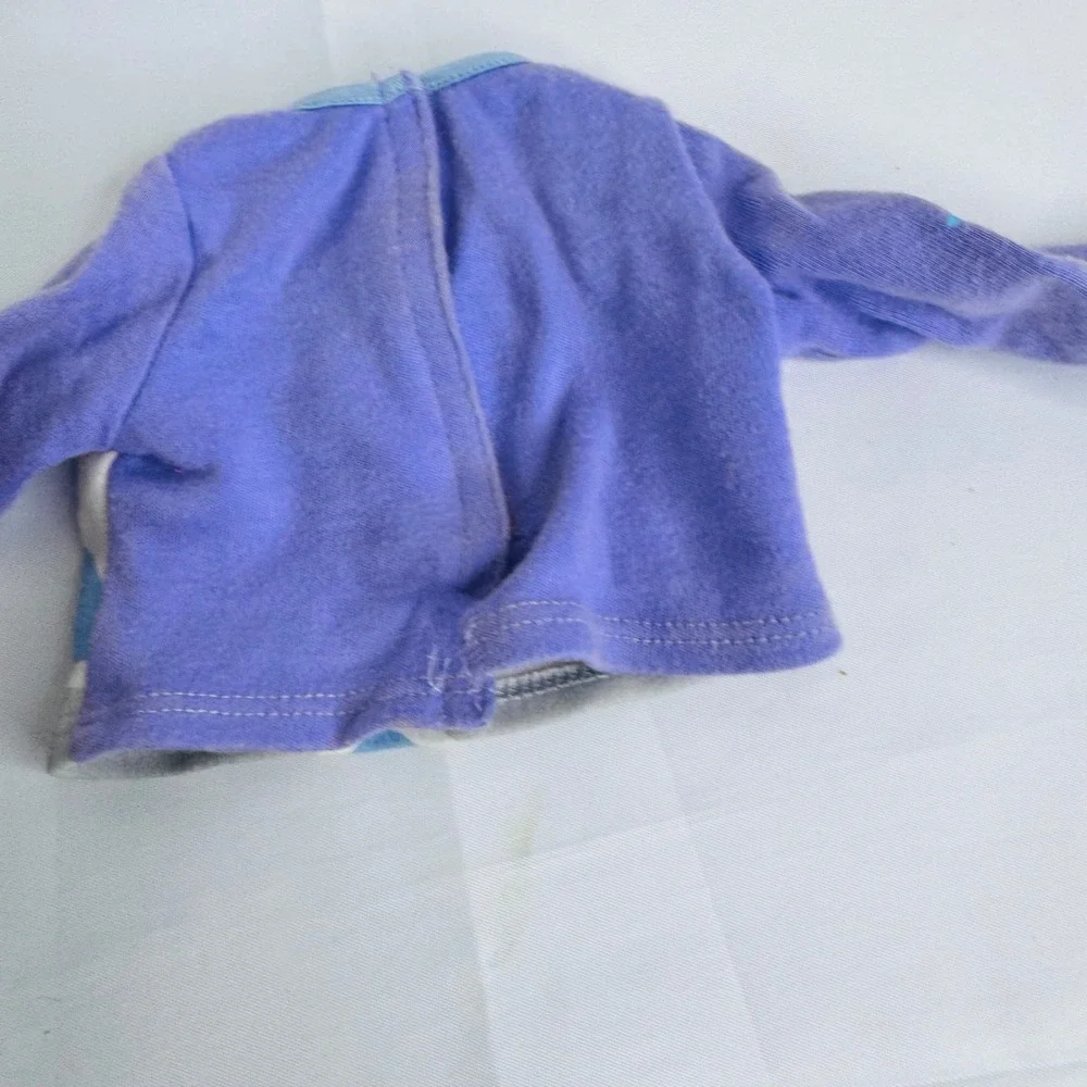 American Girl Doll Clothes Purple Blue Flower Long Sleeve Top‎
